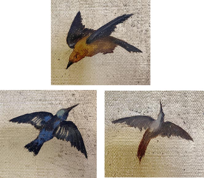 Pair of decorative canvases on the theme of music in the 18th century taste Pair of decorative canvases on the theme of music in the 18th century taste-11