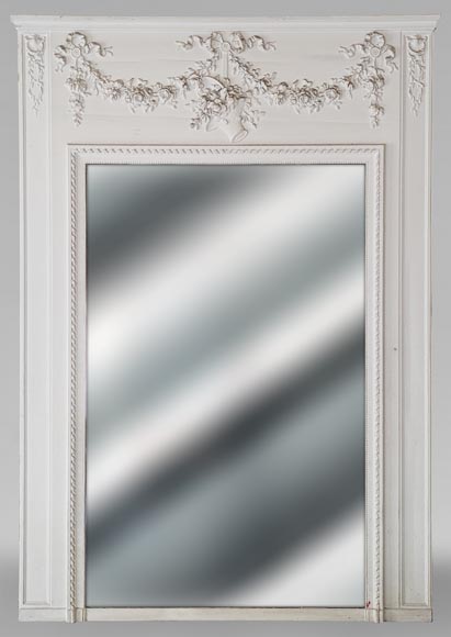 Louis XVI style trumeau with floral basket Louis XVI style trumeau with floral basket-0