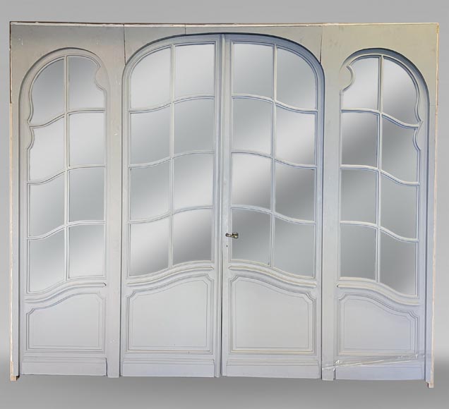 Large double doors and frames with glasses Large double doors and frames with glasses-0