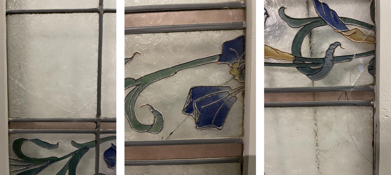 Stained glass windows with plant frieze Stained glass windows with plant frieze-9