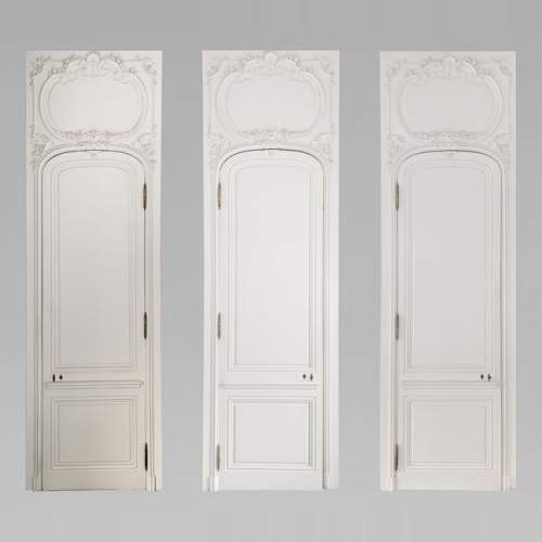 Set of 3 Louis XV style doors with door tops