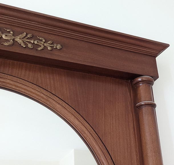 Empire style trumeau with carved walnut half-circle top Empire style trumeau with carved walnut half-circle top-3