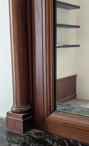 Empire style trumeau with carved walnut half-circle top Empire style trumeau with carved walnut half-circle top-5