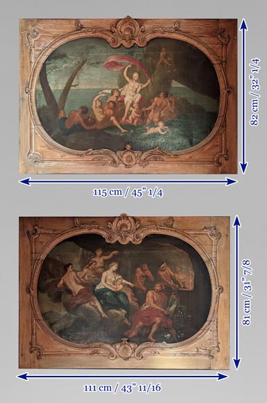 Pair of Louis XV period door overmantels depicting scenes from the life of Venus Pair of Louis XV period door overmantels depicting scenes from the life of Venus-20