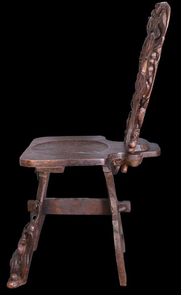 Group of sculpted wood chairs Group of sculpted wood chairs-4