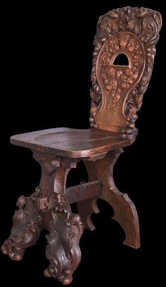 Group of sculpted wood chairs Group of sculpted wood chairs-5