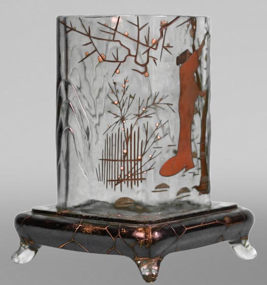 Eugène ROUSSEAU, Vase with Japanese Picker, circa 1870-1880 Eugène ROUSSEAU, Vase with Japanese Picker, circa 1870-1880-1