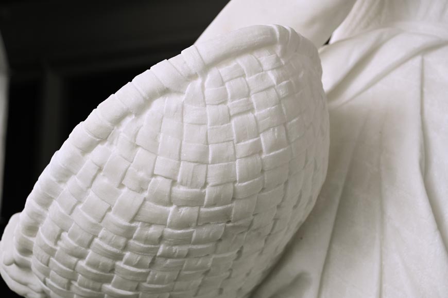 Woman with Birds, probably Vittorio Caradossi, marble, 1887, Florence Woman with Birds, probably Vittorio Caradossi, marble, 1887, Florence-6