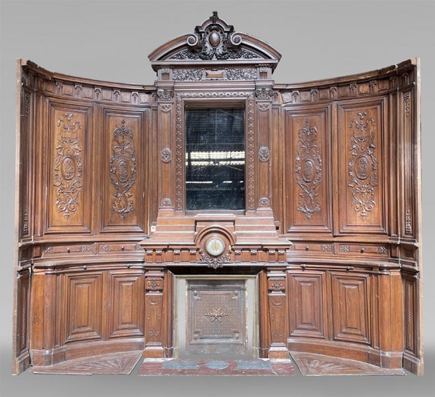 Paul MAZAROZ - Napoleon III style semi-circular paneled wall Paul MAZAROZ - Napoleon III style semi-circular paneled wall-0