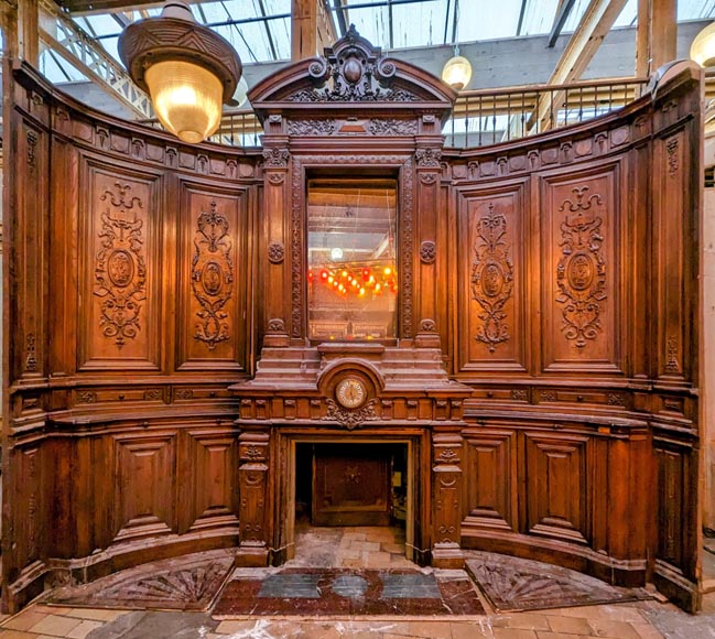 Paul MAZAROZ - Napoleon III style semi-circular paneled wall Paul MAZAROZ - Napoleon III style semi-circular paneled wall-1