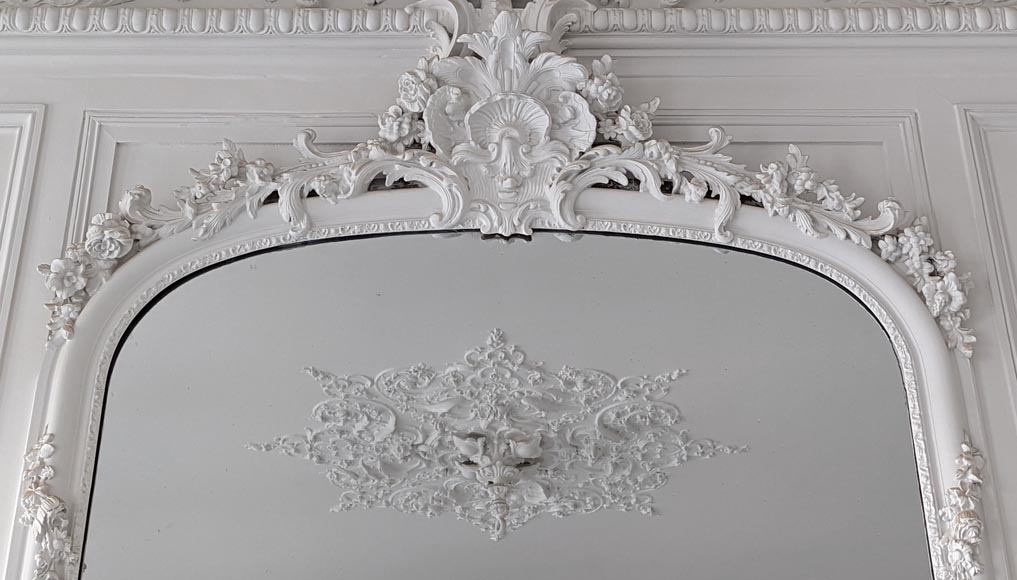 Large overmantel from the Napoleon III period with mercury mirror Large overmantel from the Napoleon III period with mercury mirror-1