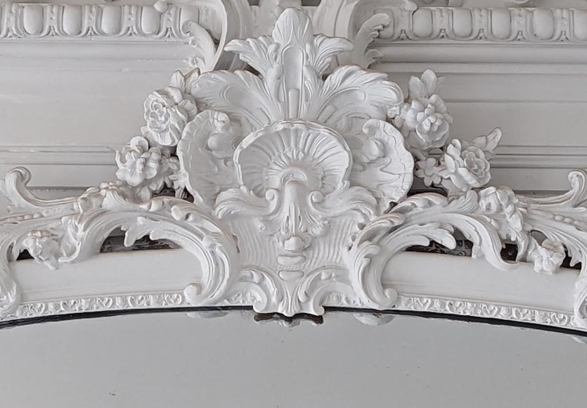 Large overmantel from the Napoleon III period with mercury mirror Large overmantel from the Napoleon III period with mercury mirror-2