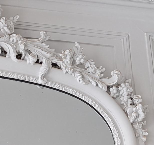 Large overmantel from the Napoleon III period with mercury mirror Large overmantel from the Napoleon III period with mercury mirror-4