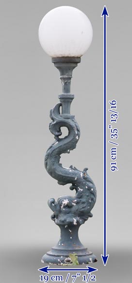 Dolphin-shaped floor lamp in cast iron Dolphin-shaped floor lamp in cast iron-8