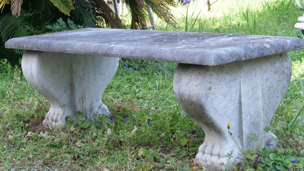 Pair of marble benches in neoclassical style Pair of marble benches in neoclassical style-3
