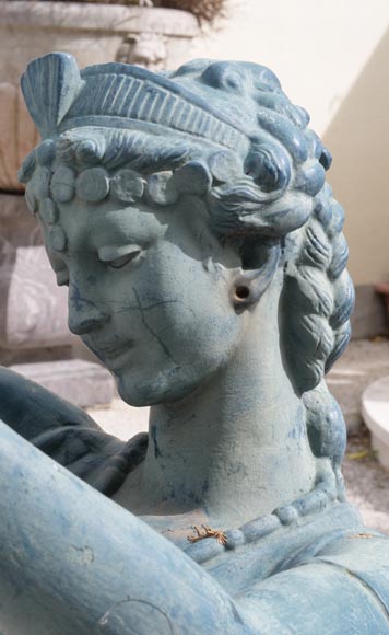 Pair of cast iron floor lamps in the shape of draped women Pair of cast iron floor lamps in the shape of draped women-6