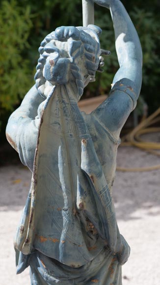 Pair of cast iron floor lamps in the shape of draped women Pair of cast iron floor lamps in the shape of draped women-7