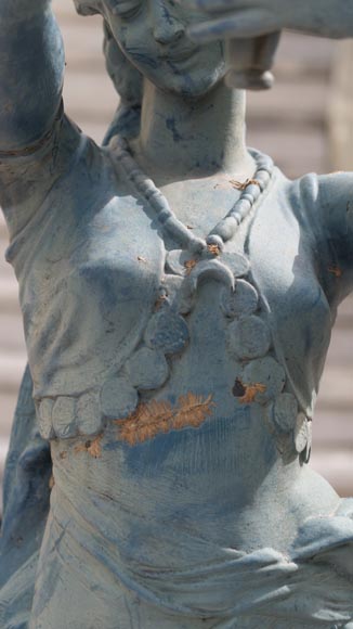 Pair of cast iron floor lamps in the shape of draped women Pair of cast iron floor lamps in the shape of draped women-8