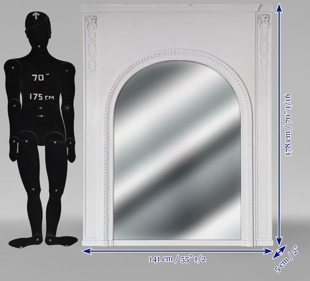 Rounded trumeau with Louis XVI style oval frieze Rounded trumeau with Louis XVI style oval frieze-6