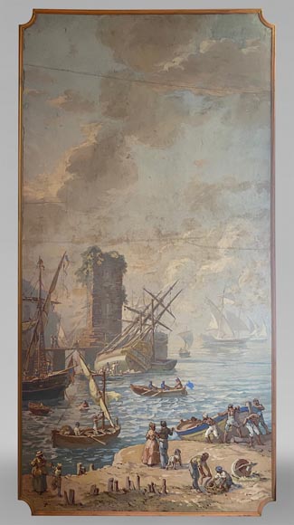 Set of six paintings with marine scenes Set of six paintings with marine scenes-1