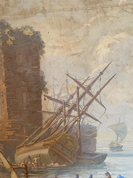 Set of six paintings with marine scenes Set of six paintings with marine scenes-3