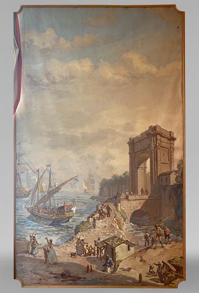 Set of six paintings with marine scenes Set of six paintings with marine scenes-4