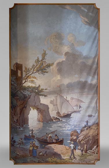 Set of six paintings with marine scenes Set of six paintings with marine scenes-8