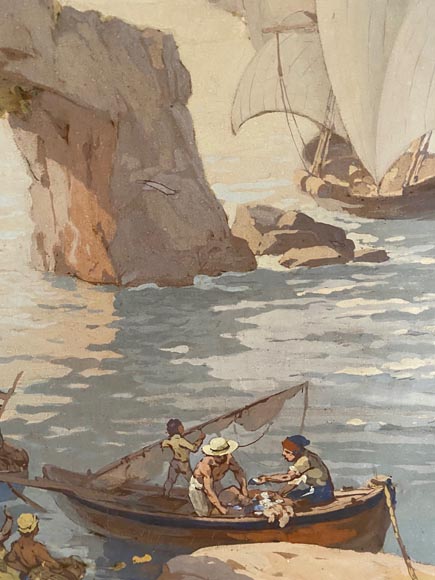 Set of six paintings with marine scenes Set of six paintings with marine scenes-11