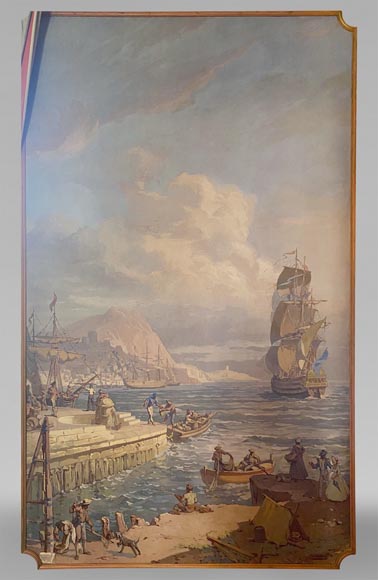 Set of six paintings with marine scenes Set of six paintings with marine scenes-14