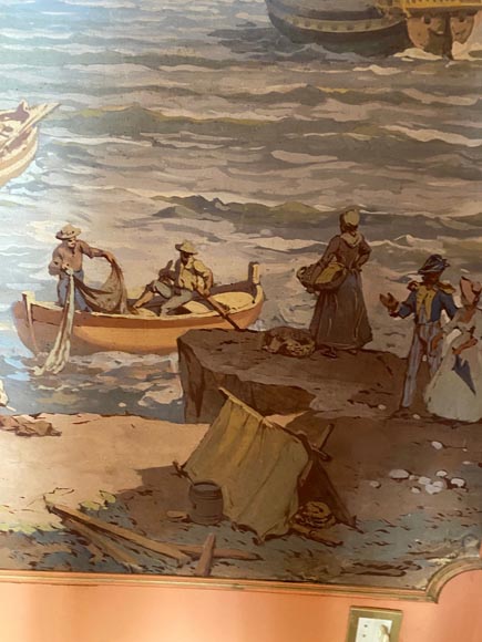 Set of six paintings with marine scenes Set of six paintings with marine scenes-17