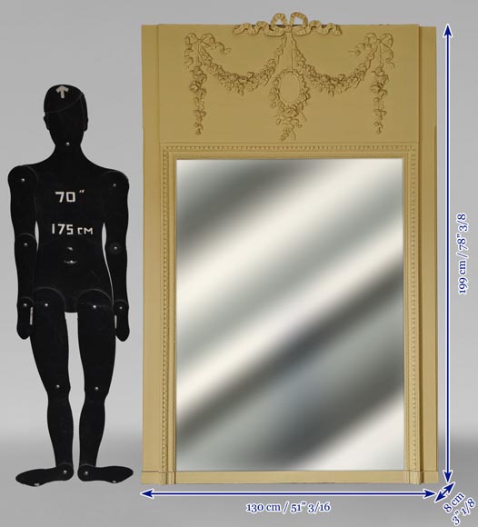 Louis XVI style trumeau decorated with a garland of flowers Louis XVI style trumeau decorated with a garland of flowers-8