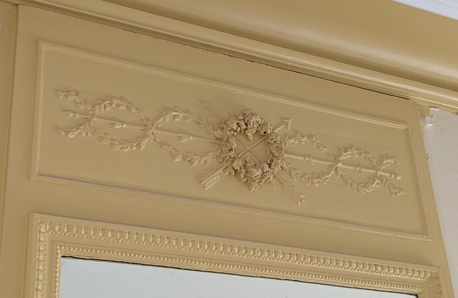 Louis XVI style trumeau with flower and Cupid's arrow decorations Louis XVI style trumeau with flower and Cupid's arrow decorations-3