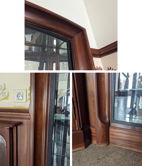 Art Nouveau style mahogany woodwork with fireplace Art Nouveau style mahogany woodwork with fireplace-21