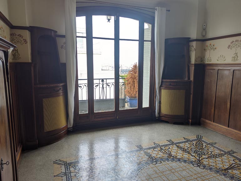 Art Nouveau style mahogany woodwork with fireplace Art Nouveau style mahogany woodwork with fireplace-22