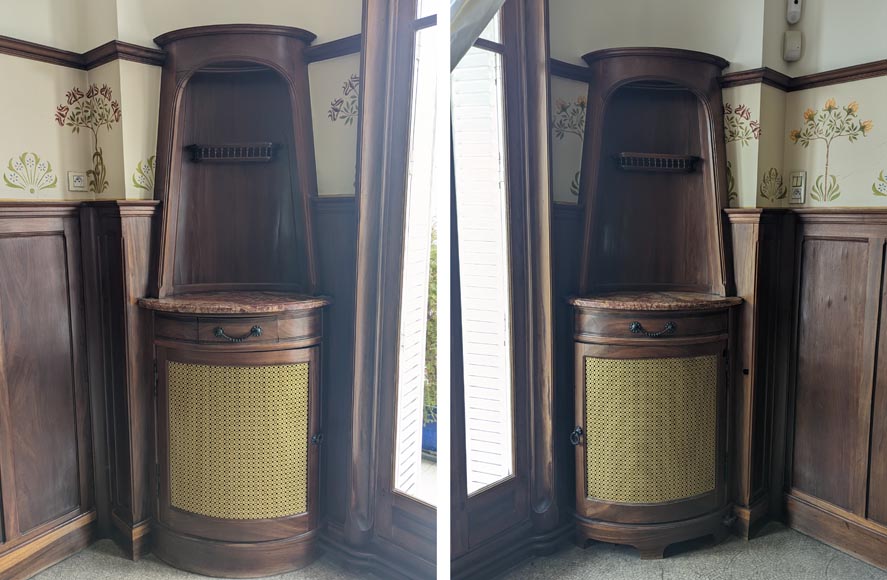 Art Nouveau style mahogany woodwork with fireplace Art Nouveau style mahogany woodwork with fireplace-23