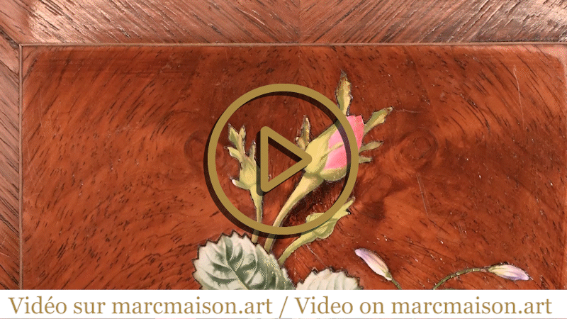 Of roses and bellflowers, the precious porcelain marquetry panel by Julien-Nicolas RIVART Of roses and bellflowers, the precious porcelain marquetry panel by Julien-Nicolas RIVART-0