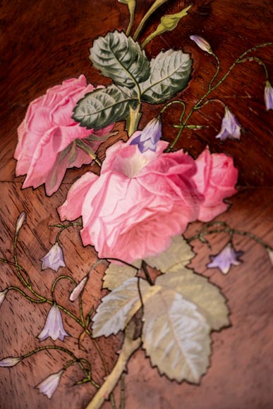 Of roses and bellflowers, the precious porcelain marquetry panel by Julien-Nicolas RIVART Of roses and bellflowers, the precious porcelain marquetry panel by Julien-Nicolas RIVART-1