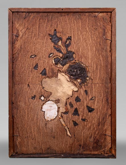 Of roses and bellflowers, the precious porcelain marquetry panel by Julien-Nicolas RIVART Of roses and bellflowers, the precious porcelain marquetry panel by Julien-Nicolas RIVART-5
