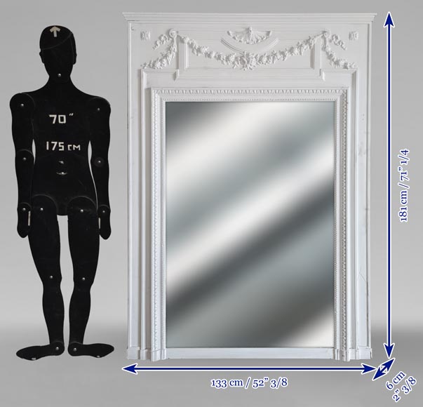 Napoleon III style trumeau decorated with a garland of flowers Napoleon III style trumeau decorated with a garland of flowers-6