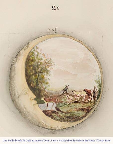 Émile GALLÉ, Ornamental Dish With A Monkey Climbing Among Flowers Émile GALLÉ, Ornamental Dish With A Monkey Climbing Among Flowers-1