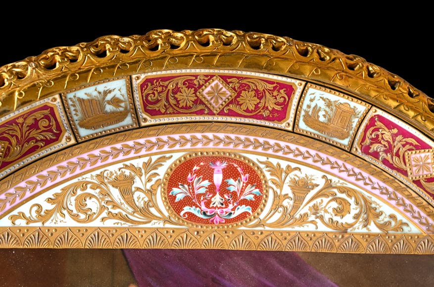 Gilt bronze guéridon with painted porcelain plaque, after Adrian VAN DER WERFF, “The Dismissal of Hagar” Gilt bronze guéridon with painted porcelain plaque, after Adrian VAN DER WERFF, “The Dismissal of Hagar”-7