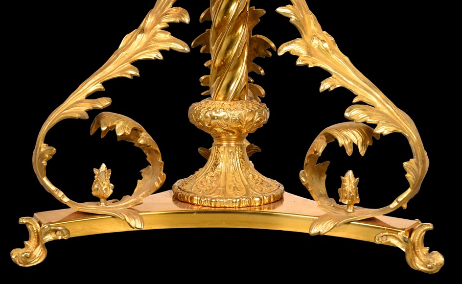 Gilt bronze guéridon with painted porcelain plaque, after Adrian VAN DER WERFF, “The Dismissal of Hagar” Gilt bronze guéridon with painted porcelain plaque, after Adrian VAN DER WERFF, “The Dismissal of Hagar”-12