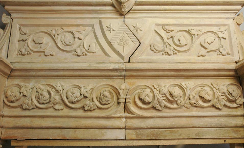 Large antique Neo-Renaissance style Terra Cotta Mantel Large antique Neo-Renaissance style Terra Cotta Mantel-2