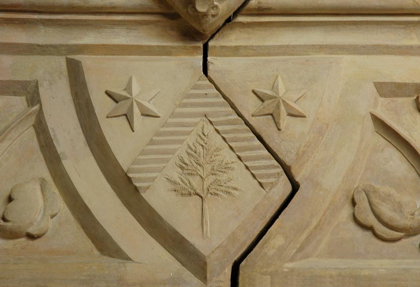 Large antique Neo-Renaissance style Terra Cotta Mantel Large antique Neo-Renaissance style Terra Cotta Mantel-3