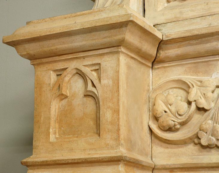 Large antique Neo-Renaissance style Terra Cotta Mantel Large antique Neo-Renaissance style Terra Cotta Mantel-5