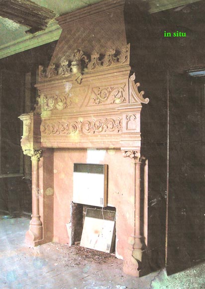 Large antique Neo-Renaissance style Terra Cotta Mantel Large antique Neo-Renaissance style Terra Cotta Mantel-9