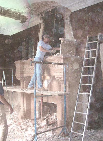 Large antique Neo-Renaissance style Terra Cotta Mantel Large antique Neo-Renaissance style Terra Cotta Mantel-10