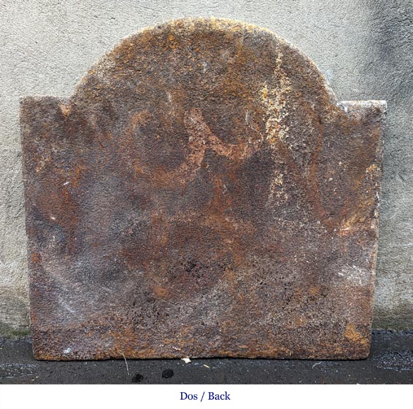 Fireback with the coat of arms of France and the motto  Fireback with the coat of arms of France and the motto