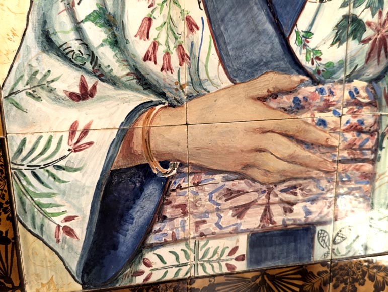 BOCH Brothers (ceramic), Th. FUMIETE (?), Portrait of a Japanese Lady in Earthenware, 1890 BOCH Brothers (ceramic), Th. FUMIETE (?), Portrait of a Japanese Lady in Earthenware, 1890-3