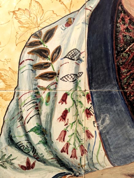 BOCH Brothers (ceramic), Th. FUMIETE (?), Portrait of a Japanese Lady in Earthenware, 1890 BOCH Brothers (ceramic), Th. FUMIETE (?), Portrait of a Japanese Lady in Earthenware, 1890-4